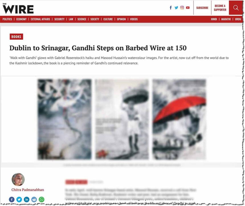 Dublin to Srinagar, Gandhi Steps on Barbed Wire at 150