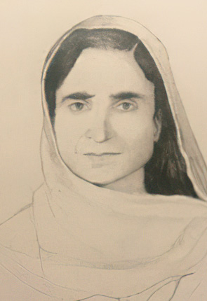Drawing of Maryam Kathwari by Saira Wasim